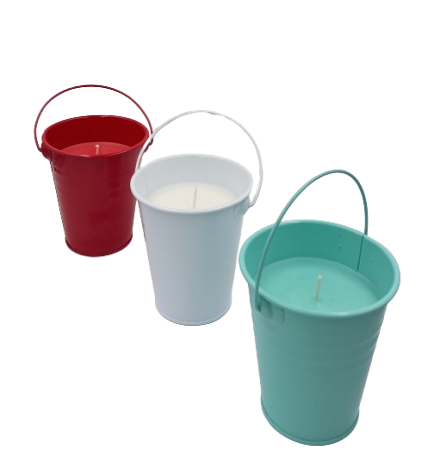 Tin bucket candles